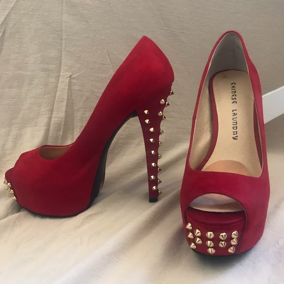 Chinese Laundry Shoes - Red Studded Chinese Laundry size 7.5